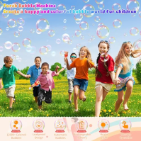 Livofloral Bubble Machine Torch Automatická bublifuková pistole pro děti 12000 bublin/min 150ml bublinkový roztok Bubble Toy se 